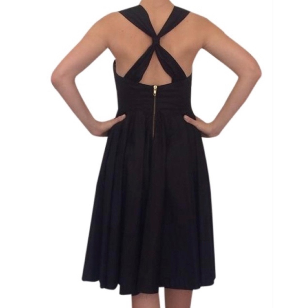 French connection black sweetheart neckline dress